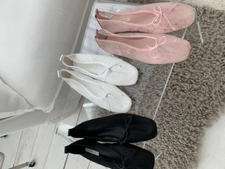 mesh lace flower ribbon flat shoes