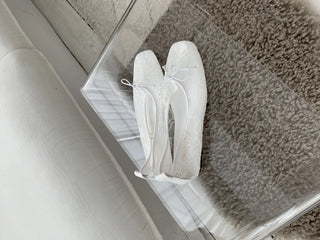 mesh lace flower ribbon flat shoes