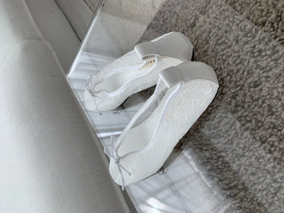 mesh lace flower ribbon flat shoes