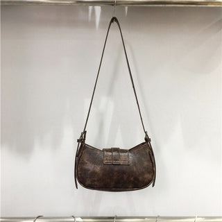 chrome double buckle shoulder crossbody bag