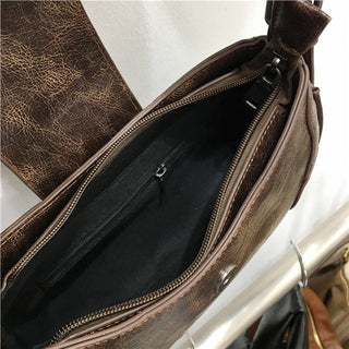 chrome double buckle shoulder crossbody bag