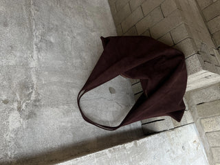 croissant baguette suede big shoulder bag
