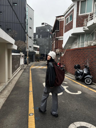 croissant baguette suede big shoulder bag