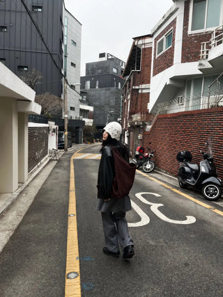 croissant baguette suede big shoulder bag