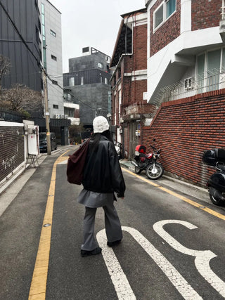 croissant baguette suede big shoulder bag