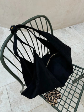 croissant baguette suede big shoulder bag