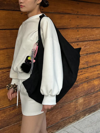 croissant baguette suede big shoulder bag