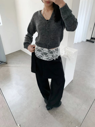 Layered lace halter neck mini dress