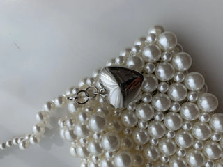 beaded pearl heart keychain 3-way mini bliss bag