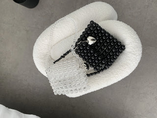 beaded pearl heart keychain 3-way mini bliss bag