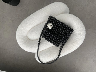 beaded pearl heart keychain 3-way mini bliss bag