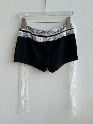 Double Ribbon Lace Shorts