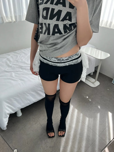 Double Ribbon Lace Shorts