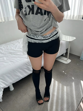 Double Ribbon Lace Shorts