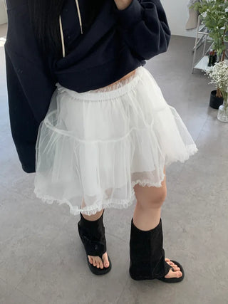 frill see-through cancan tutu mini skirt
