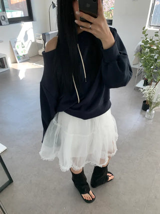 frill see-through cancan tutu mini skirt