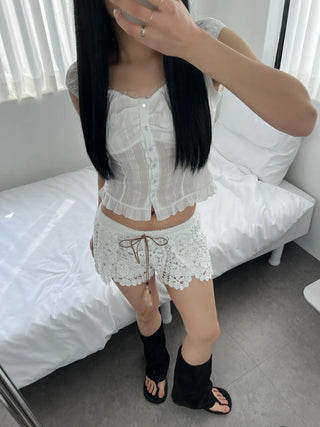 Ethnic Hippie Mini Vintage Lace Shorts