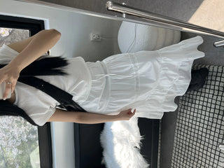 Team Lace Cancan Shirring Long Maxi Skirt