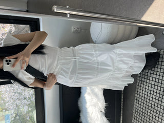 Team Lace Cancan Shirring Long Maxi Skirt