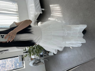 Team Lace Cancan Shirring Long Maxi Skirt