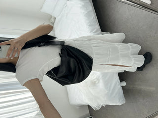 Team Lace Cancan Shirring Long Maxi Skirt