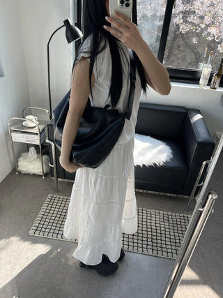 Team Lace Cancan Shirring Long Maxi Skirt