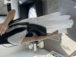 Team Lace Cancan Shirring Long Maxi Skirt