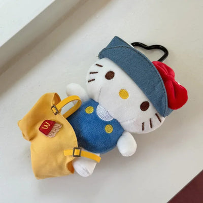 Hamburger part-timer super cute kitty cat keychain