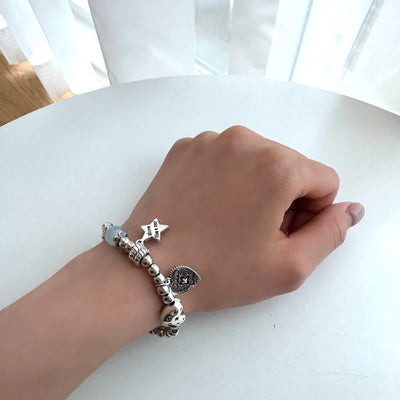 Cute silver jewelry bracelet
