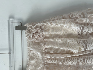 Flower Corsage Unbalanced Lace Mini Skirt