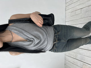 twisted backless drape halter neck summer knit sleeveless top