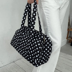 Dot Cylinder Boston Shoulder Bag
