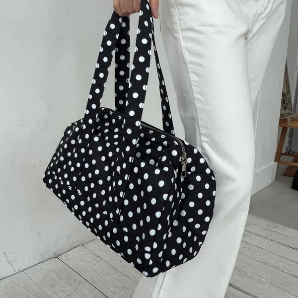 Dot Cylinder Boston Shoulder Bag