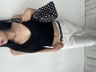 lace cap built-in crop sleeveless strap nasi