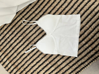 lace cap built-in crop sleeveless strap nasi