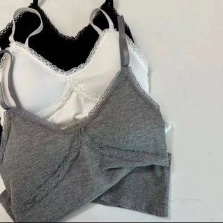 lace cap built-in crop sleeveless strap nasi