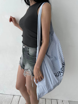 Gray Damaged Denim Shorts