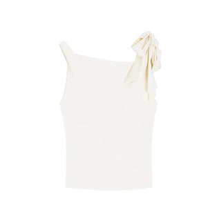 drape tie ribbon unbalanced off-shoulder nasi