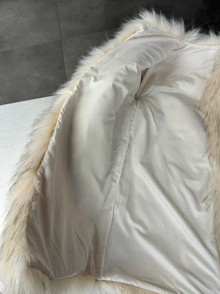 Oversized premium loose-fit fox faux fur jacket