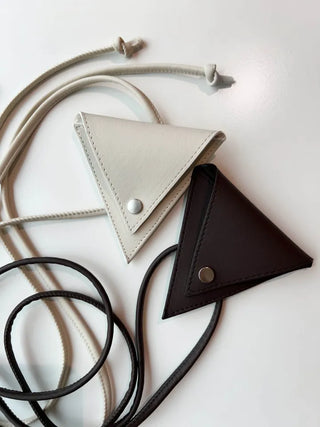 Triangle Choker Leather Belt Glasses Holder Case Necklace Strap