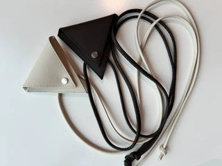 Triangle Choker Leather Belt Glasses Holder Case Necklace Strap