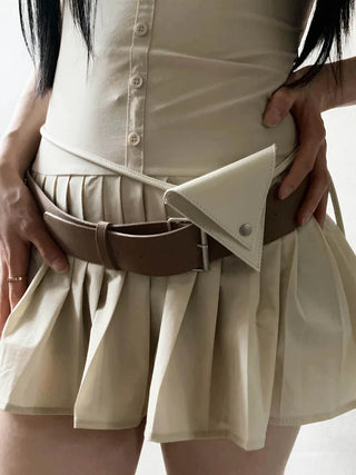 Triangle Choker Leather Belt Glasses Holder Case Necklace Strap