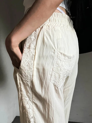 Summer Race Track Wide Banding Pants: Rustling Nylon Y2K Summer Pleated Cooling Pants