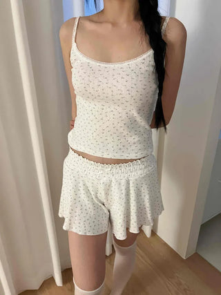 floral cozy homewear pajama shorts
