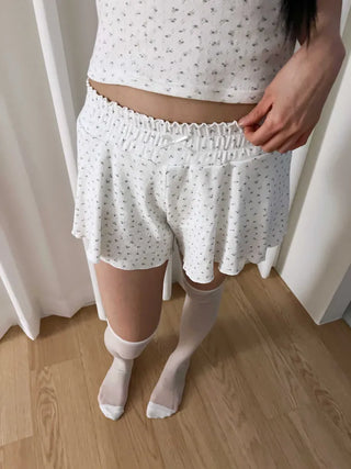 floral cozy homewear pajama shorts