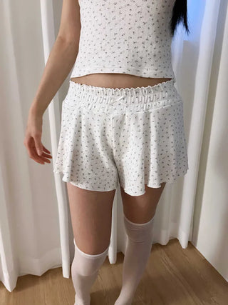 floral cozy homewear pajama shorts