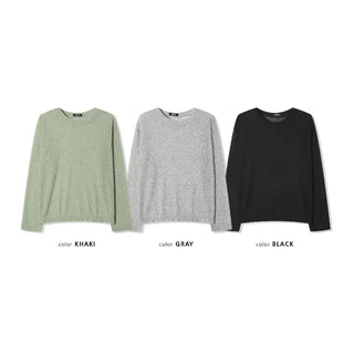 summer linen oversized see-through boxy summer long-sleeved knit t-shirt