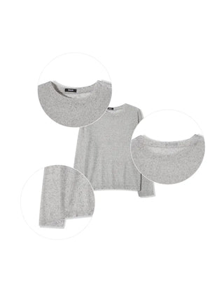 summer linen oversized see-through boxy summer long-sleeved knit t-shirt
