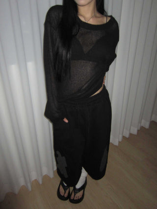 diploma patch wide bermuda 7/8 training pants