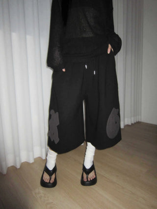 diploma patch wide bermuda 7/8 training pants